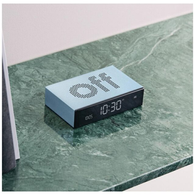 Lexon Flip Premium Two-sided Alarm Clock light blue LR152LB1 - imagine 7