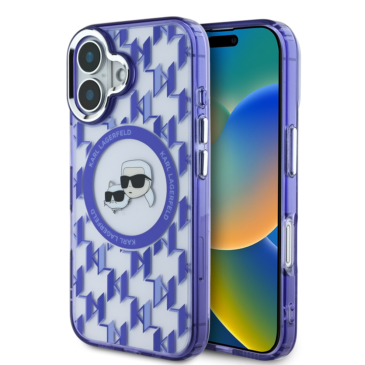 cps-95789523bac8e4943580c77c14dc0dcb-2026-03-05-10-58-55 Karl Lagerfeld IML Monogram K&CH Heads MagSafe Zadní Kryt pro iPhone 16 Purple - imagine 1