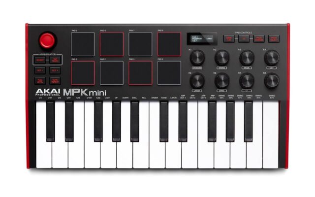AKAI MPK Mini MK3 Control keyboard Pad controller MIDI USB Black  Red - imagine 2