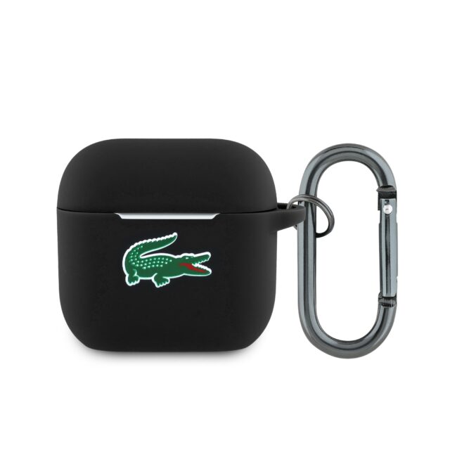 Lacoste LCA4SLOK AirPods 4 cover black Silicone Croc Logo - imagine 4