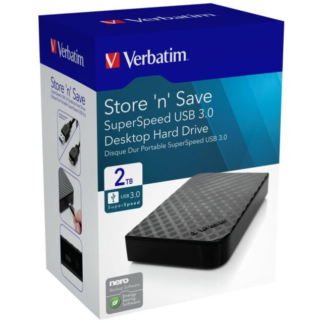 Verbatim HDD 2TB USB 3.0 External Store n Save black 47685 - imagine 7