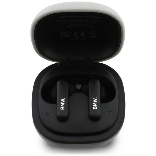 Headphones Bluetooth TWS BMW Leather      Metal Logo ENC taupe - imagine 3