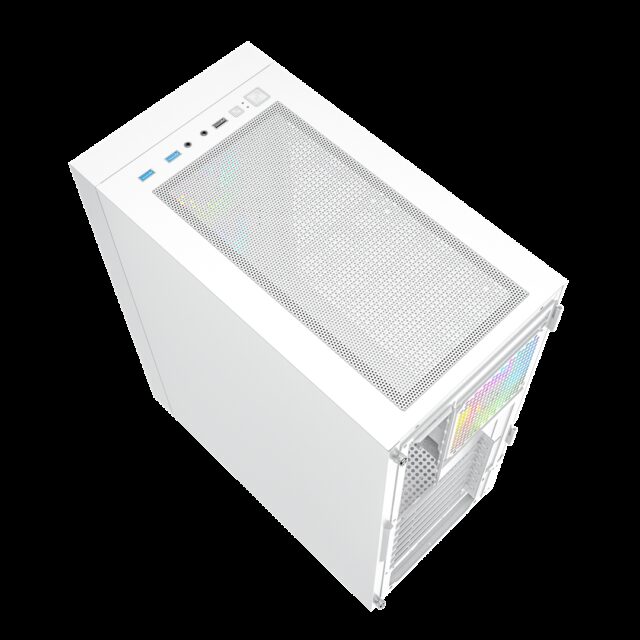 Gembird Fornax 4000W ARGB gaming ATX computer case  Midi Tower  backlight  White - imagine 5