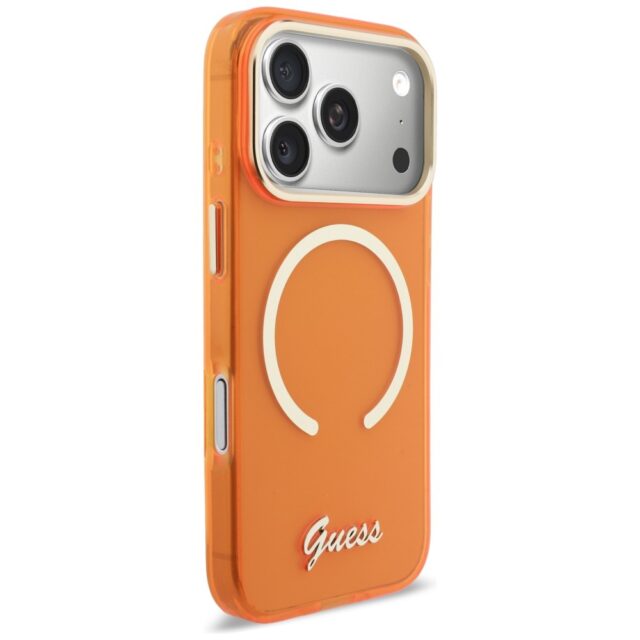 Case Guess IML Script Metal MagSafe for   iPhone 17 Pro Max orange - imagine 4