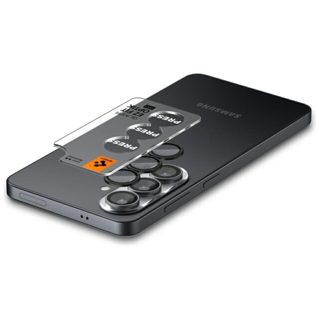 Camera Lens Protector Spigen Optik Pro HD Glas.TR “EZ FIT” for Samsung Galaxy S26 Black 2 pcs. - imagine 4