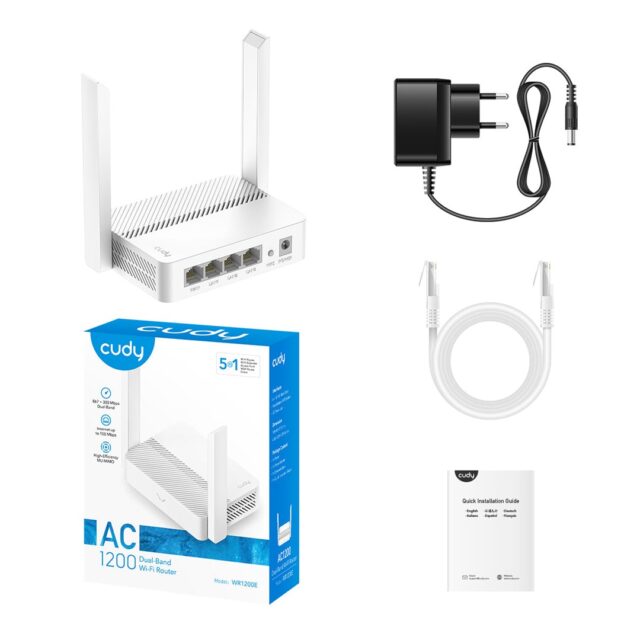Cudy WR1200E wireless router Fast Ethernet Dual-band (2.4 GHz / 5 GHz) White - imagine 6