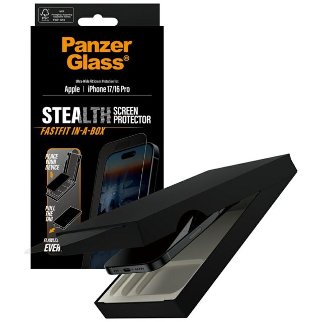 PanzerGlass Stealth Ultra-Wide Fit Fastfit Tempered Glass for iPhone 17 / 16 Pro - imagine 4