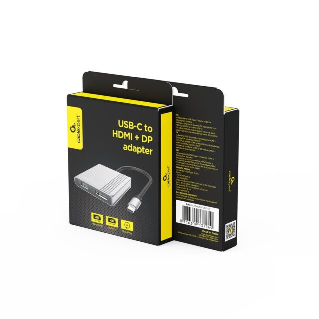 GEMBIRD USB-C TO HDMI + DP ADAPTER 4K 60HZ  BLACK - imagine 6