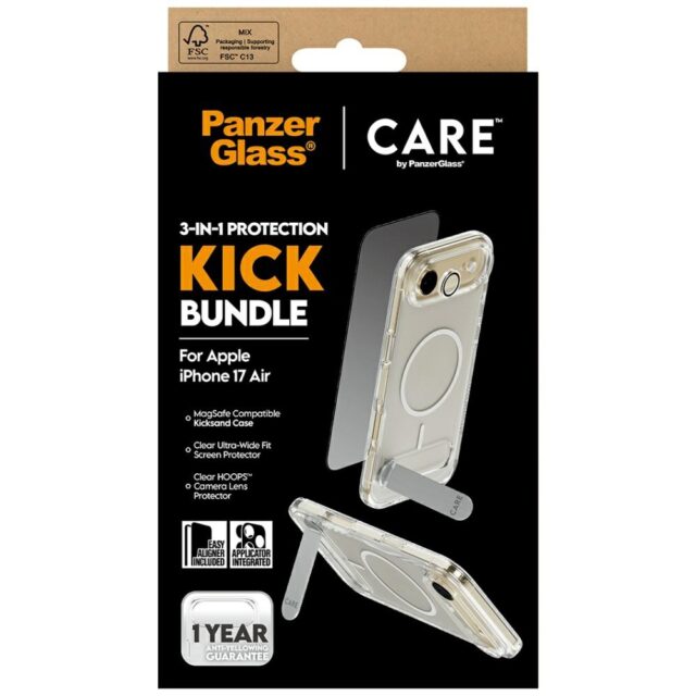 CARE by PanzerGlass Feature Kick 3in1 Case + Glass + Lens Protection Set for iPhone Air - imagine 5
