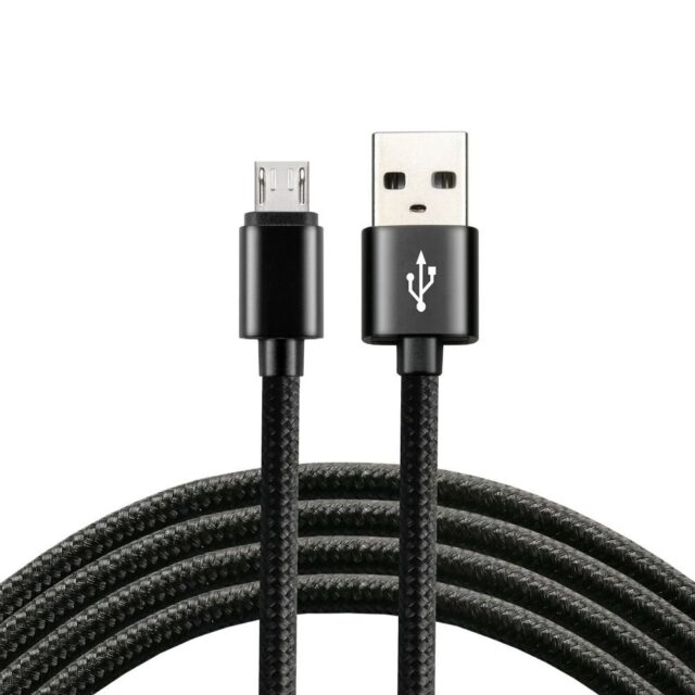 everActive cable micro USB 1m - Black  braided  quick charge  2 4A - CBB-1MB - imagine 3