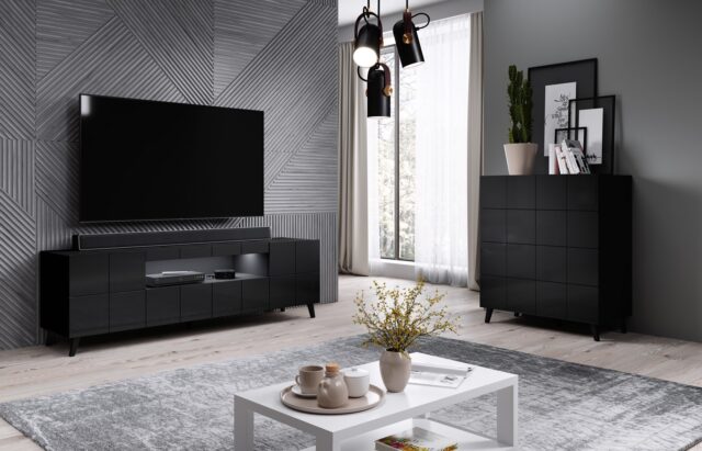 Cama chest of drawers 4D REJA black gloss/black gloss - imagine 6