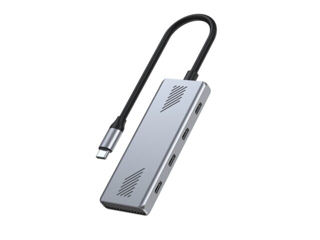 GEMBIRD 4-PORT USB-C 3.2 (GEN 2) TYPE-C HUB GREY - imagine 3