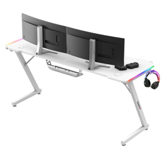 Huzaro Hero 4.8 White RGB - gaming desk - imagine 3