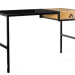 Desk with drawer Unique LESTE 120 x 60 cm black/oak