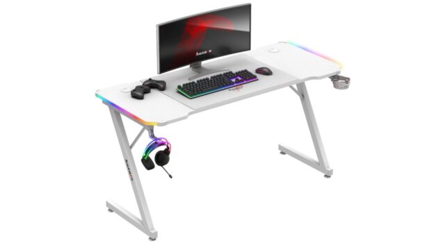 Huzaro Hero 3.3 White  RGB - gaming table - imagine 7