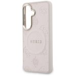 Case Guess Saffiano Peony Embossed Ring  MagSafe for Samsung Galaxy S26 Plus pink - imagine 6