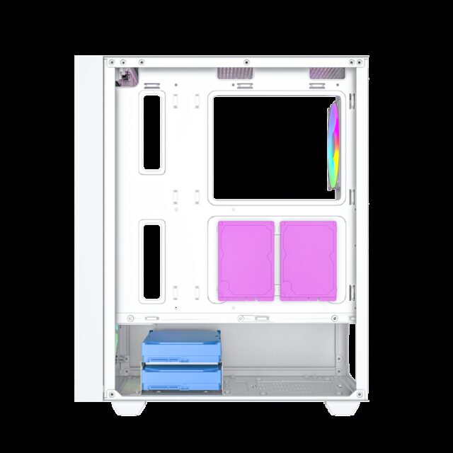 Gembird Fornax 4000W ARGB gaming ATX computer case  Midi Tower  backlight  White - imagine 9