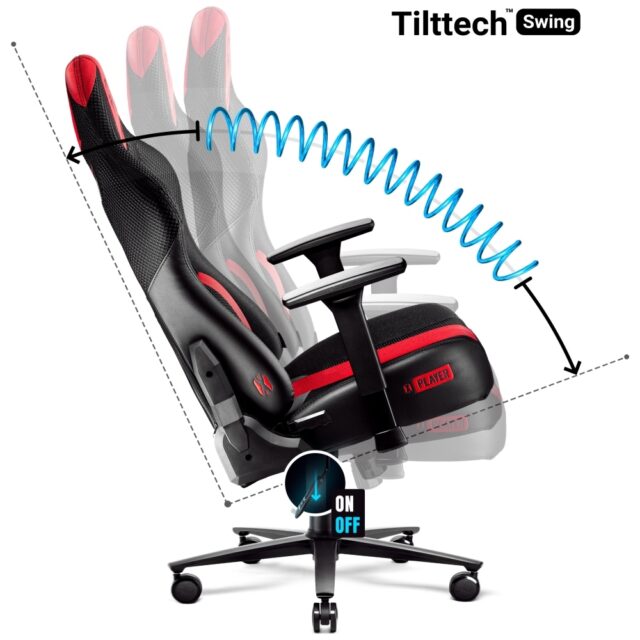 Gaming chair Diablo Chairs X-Player 2.0 Normal Size crimson-anthracite - imagine 8