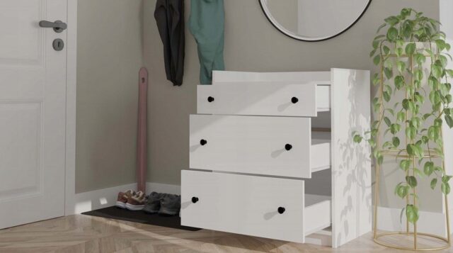 HOUSTON Chest of Drawers White - imagine 7