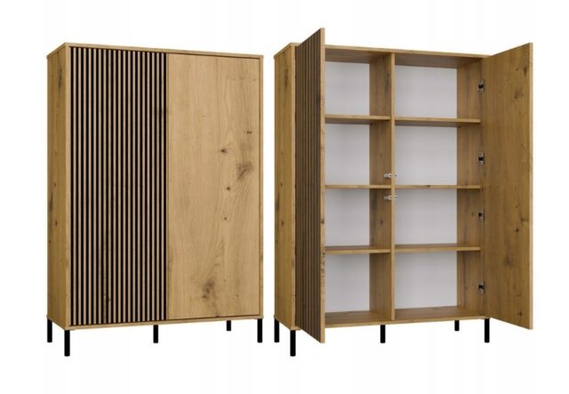 KAMARO 2DD SLIM/GŁ OAK ARTISAN DISPLAY CABINET - imagine 6