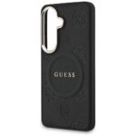 Case Guess Saffiano Peony Embossed Ring  MagSafe for Samsung Galaxy S26 black - imagine 6