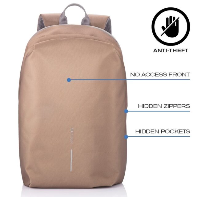 XD DESIGN ANTI-THEFT BACKPACK BOBBY SOFT BROWN P/N: P705.796 - imagine 3