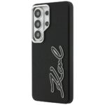 Case Karl Lagerfeld Grained Signature    Metal Resin Logo for Samsung Galaxy S26 Ultra black - imagine 2