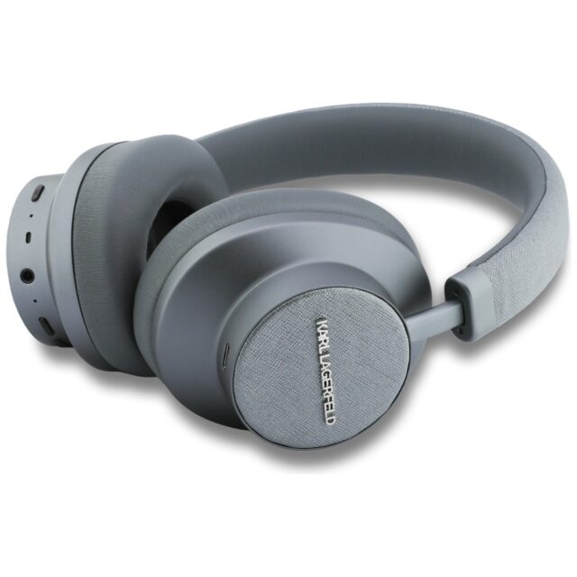 Over-Ear Headphones Karl Lagerfeld Saffiano Elongated Bluetooth ANC grey - imagine 2