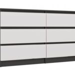 M6 MALWA CHEST OF DRAWERS 140 CM 6 DRAWERS ANTHRACITE/WHITE
