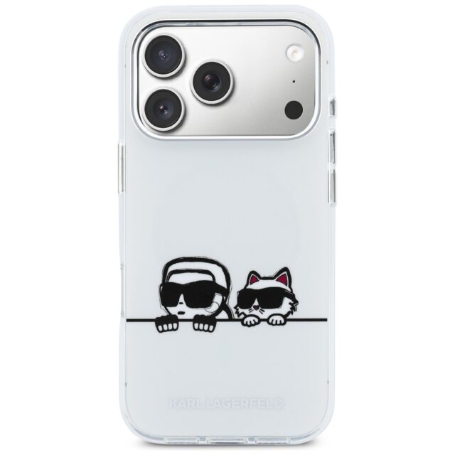 Etui Karl Lagerfeld IML Karl & Choupette  Peekaboo Logo MagSafe do iPhone 17 Pro biały - imagine 3