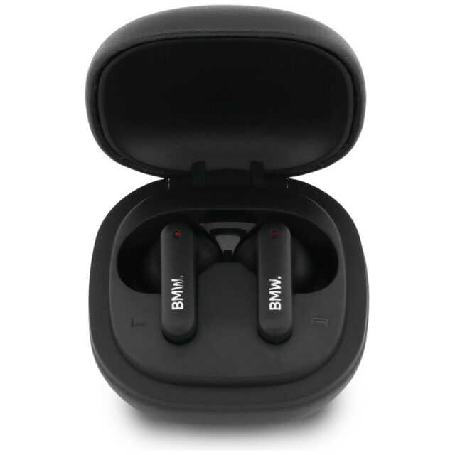 Headphones Bluetooth TWS BMW Leather      Metal Logo ENC black - imagine 3