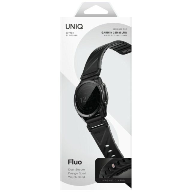 UNIQ Fluo Strap for Garmin 26mm Black - imagine 6