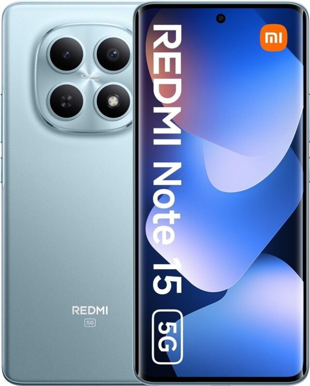 Xiaomi Redmi | Note 15 | Glacier Blue | 6.77   | AMOLED | 1080 x 2392 pixels | Qualcomm | Internal RAM 6 GB | 128 GB | Dual SIM | 4G | 5G | Main camera resolution 108+8+2 MP | Secondary camera resolution 20 MP | Android | 15 - imagine 9