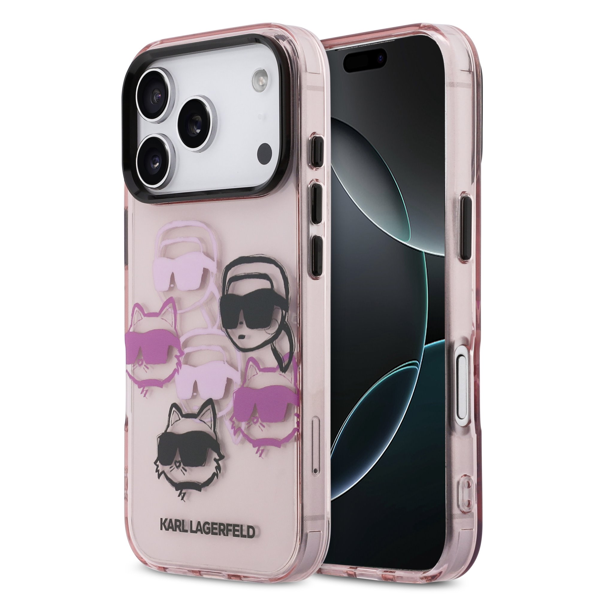 cps-9f4f3c0e20d1a254f0fb3cb3040ac5ae-2026-03-14-15-03-00 Karl Lagerfeld IML Multi K&CH Heads Zadní Kryt pro iPhone 17 Pro Pink - imagine 1