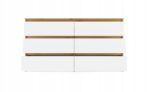 M6 MALWA CHEST OF DRAWERS 140 CM 6 DRAWERS OAK ARTISAN/WHITE - imagine 6