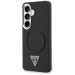 Case Guess Embossed Ring Triangle Logo   MagSafe for Samsung Galaxy S26 black - imagine 2