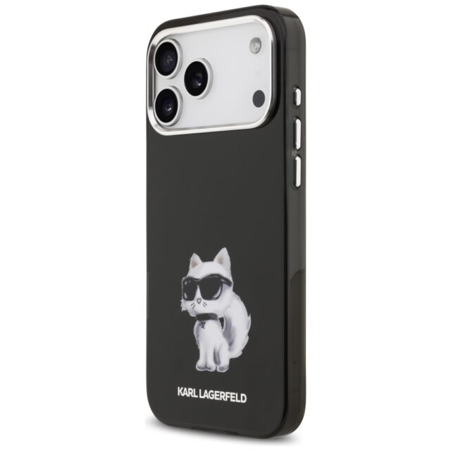Karl Lagerfeld IML Aquarelle Choupette & Logo MagSafe Case for iPhone 17 Pro Max Black - imagine 2