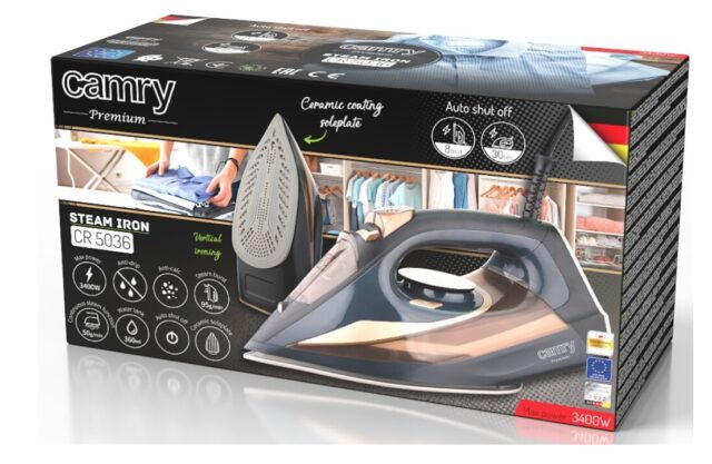 Camry CR 5036 3400W black-copper steam iron - imagine 6