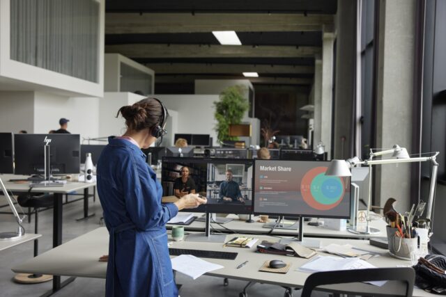 POLY Savi 8420 Office Stereo Microsoft Teams Certified DECT 1880-1900 MHz Headset - imagine 3