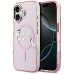 Case Karl Lagerfeld IML Choupettes Karl  Script Logo MagSafe for iPhone 17 pink