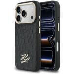 Etui Karl Lagerfeld Croco KL Script Logo  MagSafe do iPhone 17 Pro Max czarny