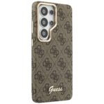 Guess PU 4G Script Metal Logo Magnetic Zadní Kryt pro Samsung Galaxy S26 Ultra Brown - imagine 5