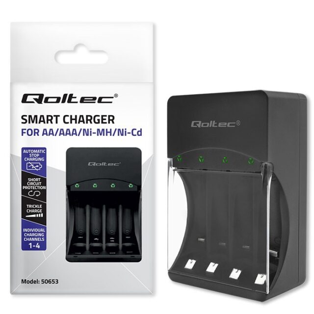 Qoltec 50653 Battery Charger for Ni-MH type R03/AAA R6/AA - imagine 10