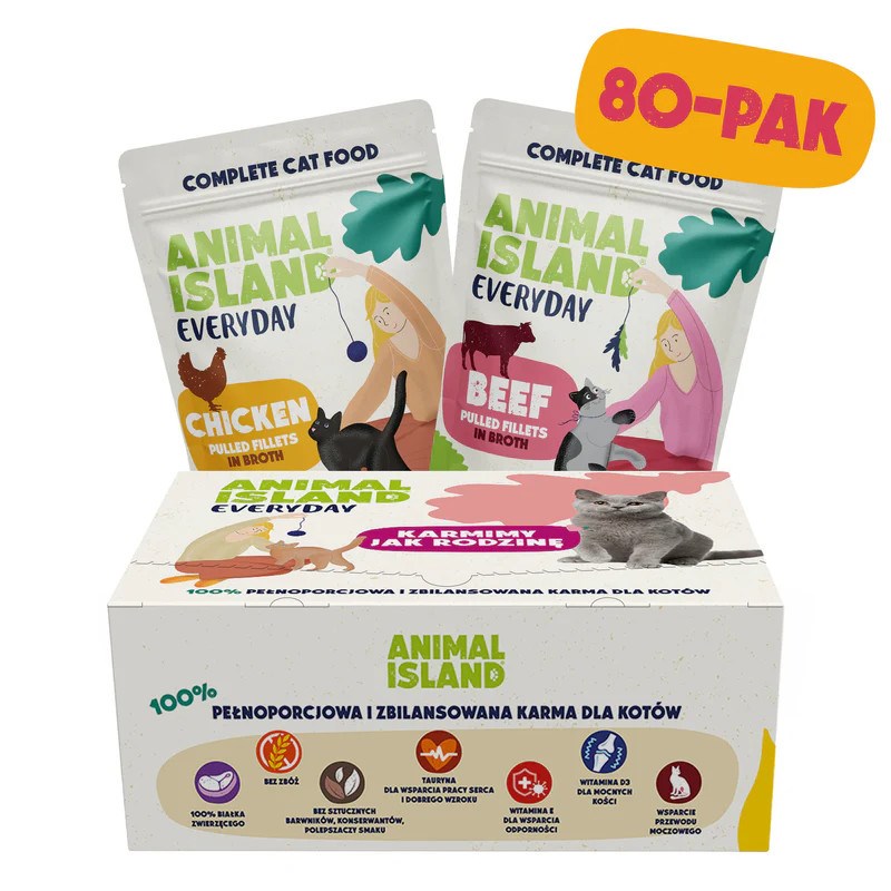 cps-a2227a1a2e5b54723dbb9973eb9f2bd1-2026-03-27-16-54-27 ANIMAL ISLAND wołowina/kurczak w rosole dla kota 80x85g - imagine 1