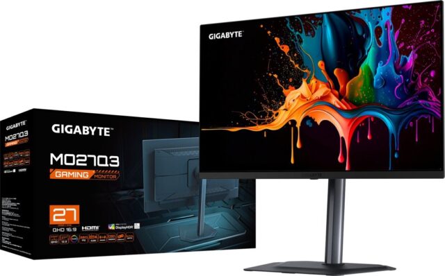 GIGABYTE MO27Q3 27” OLED QHD Gaming Monitor - 2560 x 1440  360Hz  0.03ms  250 cd/m2  G-Sync Compatible  FreeSync Premium Pro  Display HDR True Black 400  HDMI 2.1  Displayport 1.4 - imagine 10