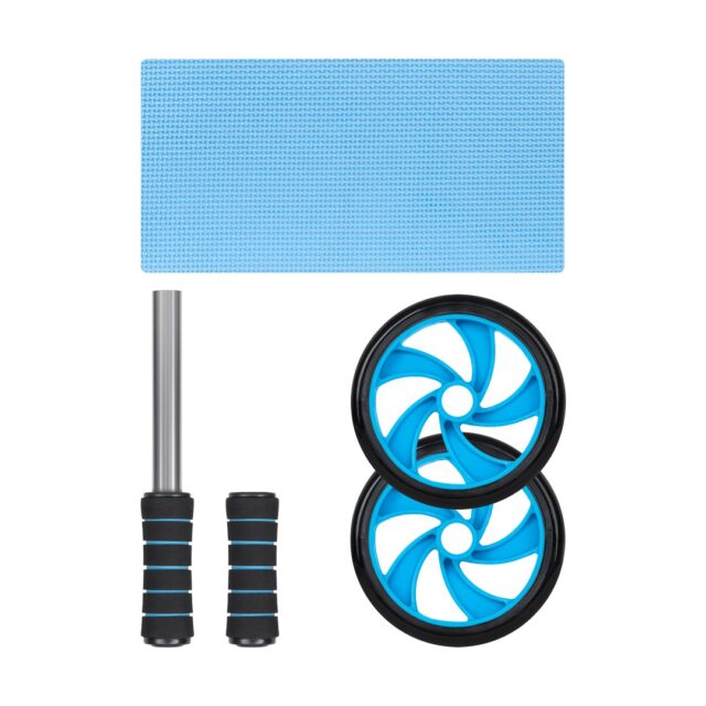 REBEL ACTIVE Double wheel  roller for abdominal exercises AB Wheel - imagine 6