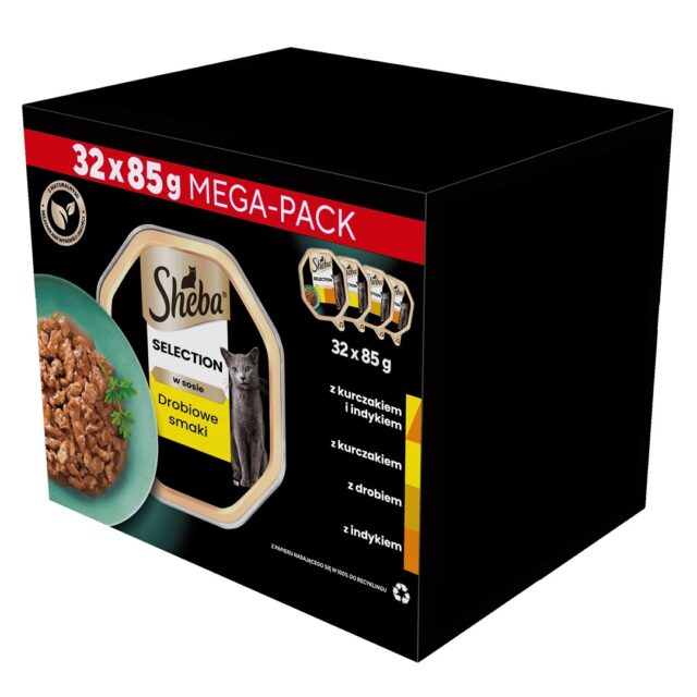 SHEBA tray sauce poultry/chicken/ turkey - wet cat food - 32x85 g - imagine 6