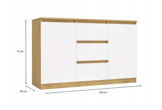 ARTISAN 2-DOOR 3-DRAWER CHEST OF DRAWERS/WHITE - imagine 7