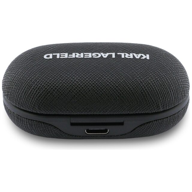 Earphone TWS Karl Lagerfeld Saffiano    Logo ENC black - imagine 3