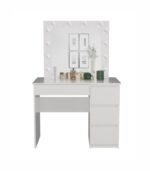MIJAS DESK SET  RIGHT-HANDED  WHITE + MARINA MIRROR - imagine 2